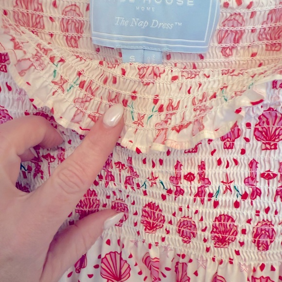 Hill house Home Athena nap dress in adorable pink and red mermaid print - Picture 3 of 3